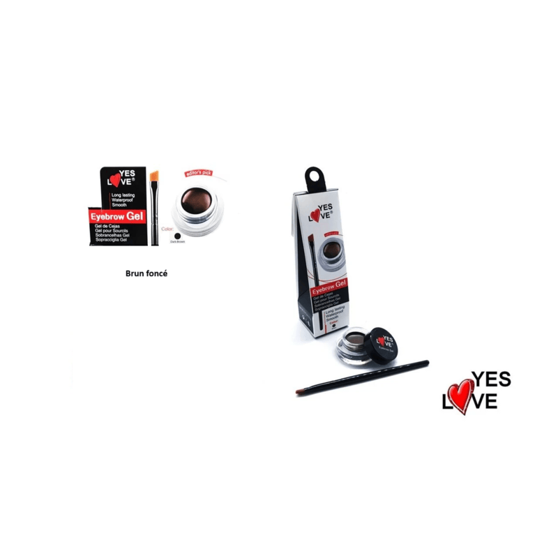 Yes love gels sourcils brun foncé avec pinceau